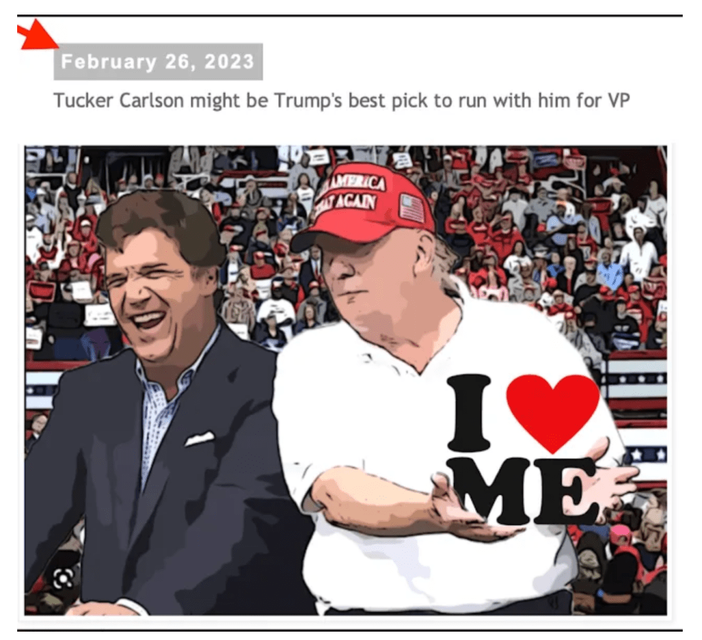 My February take on today’s report about Trump flirting with Tucker Carlson as his running mate. By Hal Brown,&nbsp;MSW