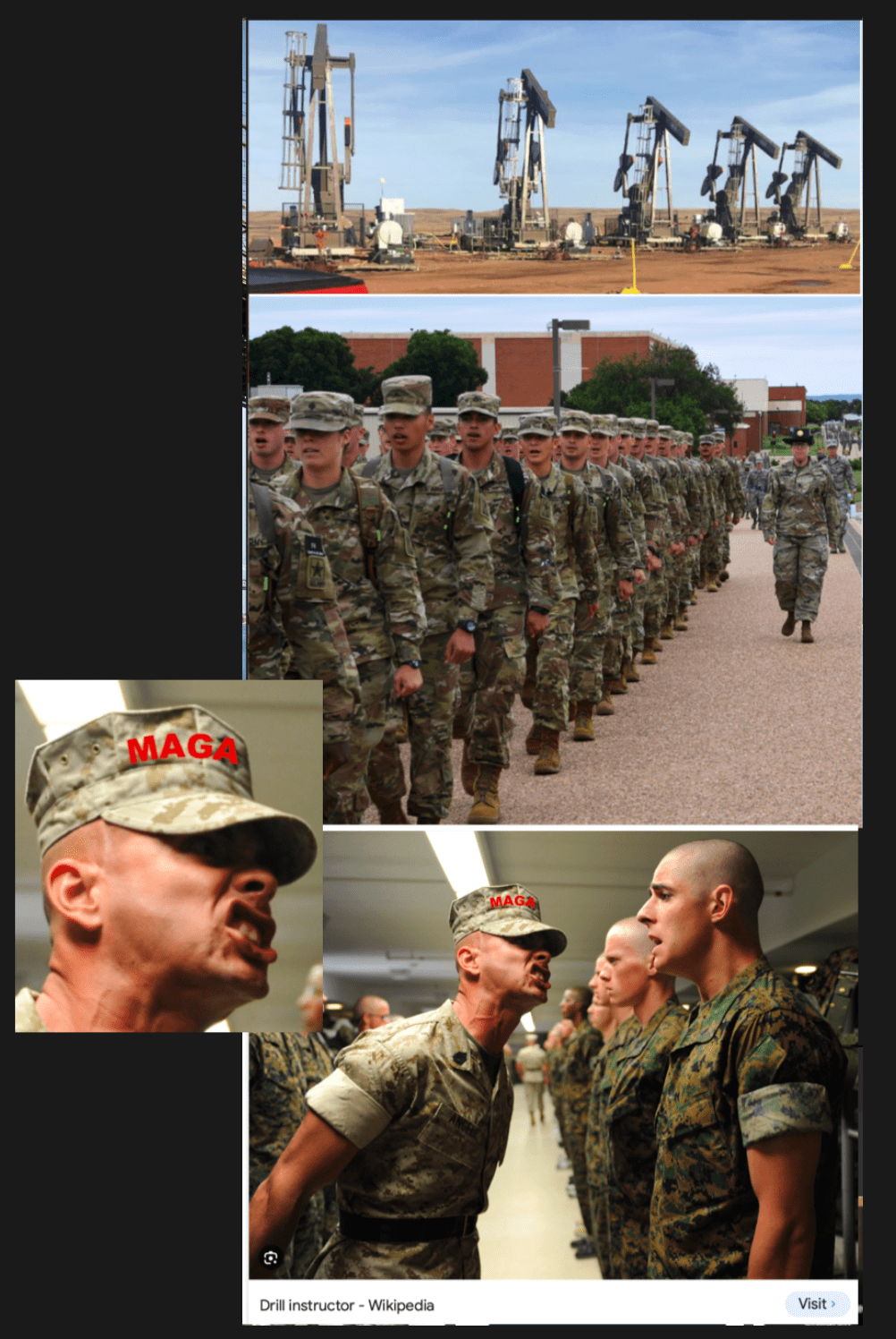 I read about Trump telling Hannity that on his first day he would close the border and drill, drill, drill, and this is what I thought he meant by drilling. By Hal Brown, MSW