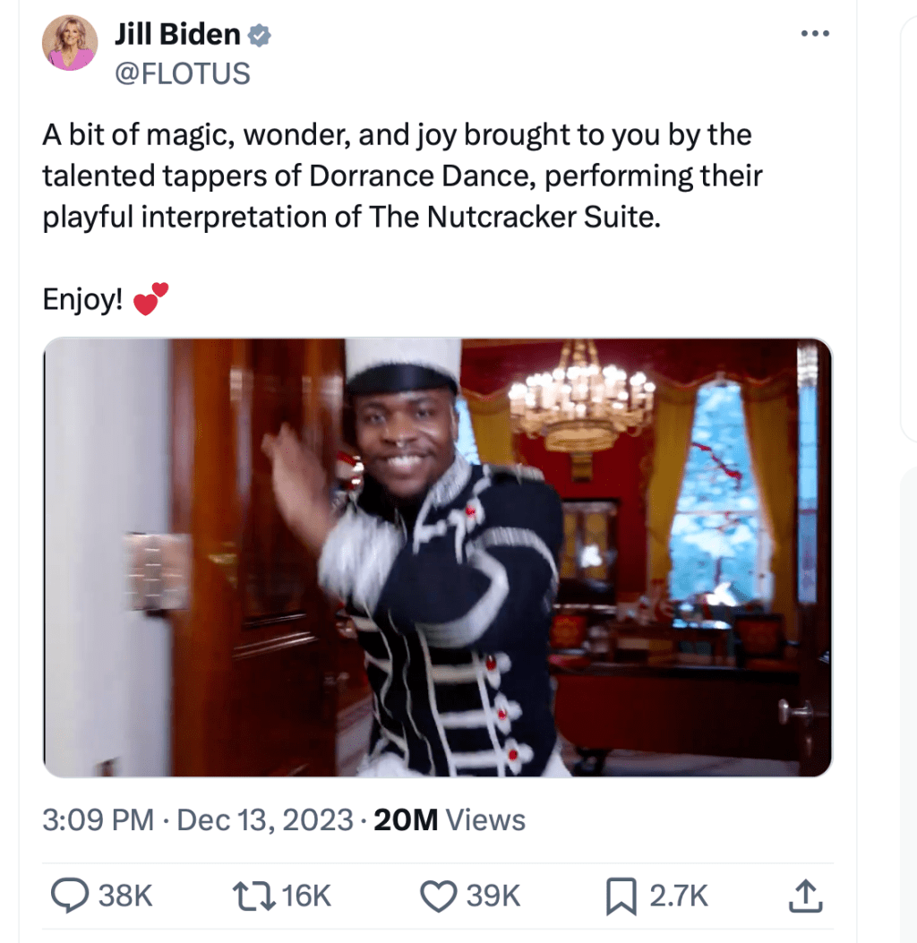 Joe and Jill’s Merry Christmas Nutcracker makes MAGA go nuts over “gay as hell” video. By Hal Brown, MSW