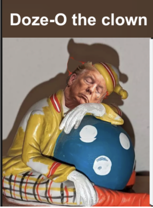 Doze-O the clown, Don Snoreleone: it doesn’t matter whether Trump really fell asleep as long as we have the likes of Jimmy Kimmel to skewer him with nicknames, by Hal Brown, MSW
